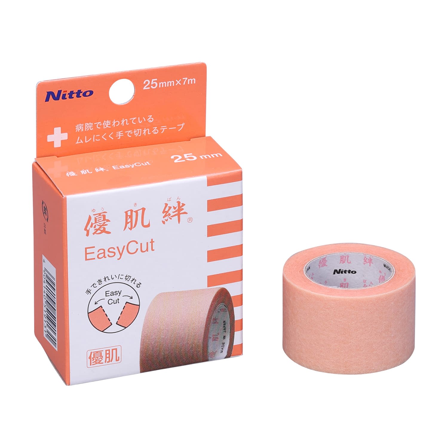 優肌絆EasyCut ペールオレンジ 25mm×7m（個包装）